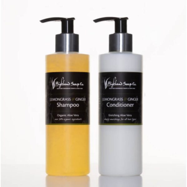 Highland Soap Company Lemongrass & Ginger shampoo en conditioner met biologische aloë vera