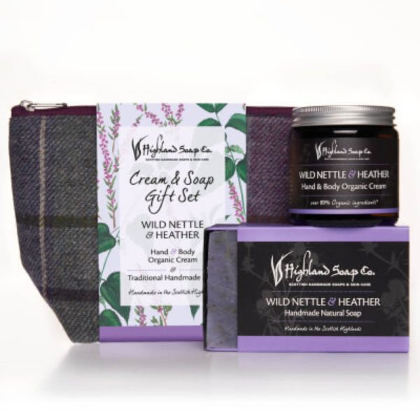 Wild Nettle & Heather cream & soap giftset van The Highland Soap Company