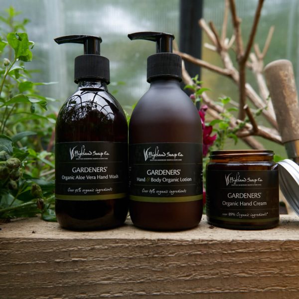 natuurlijke handzeep body lotion en handcrème Highland Soap Company gardeners – biologische verzorging in tuin