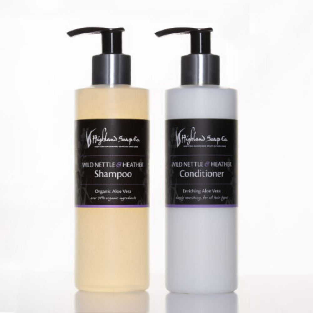wild nettle heather shampoo conditioner 250ml biologisch highland soap company