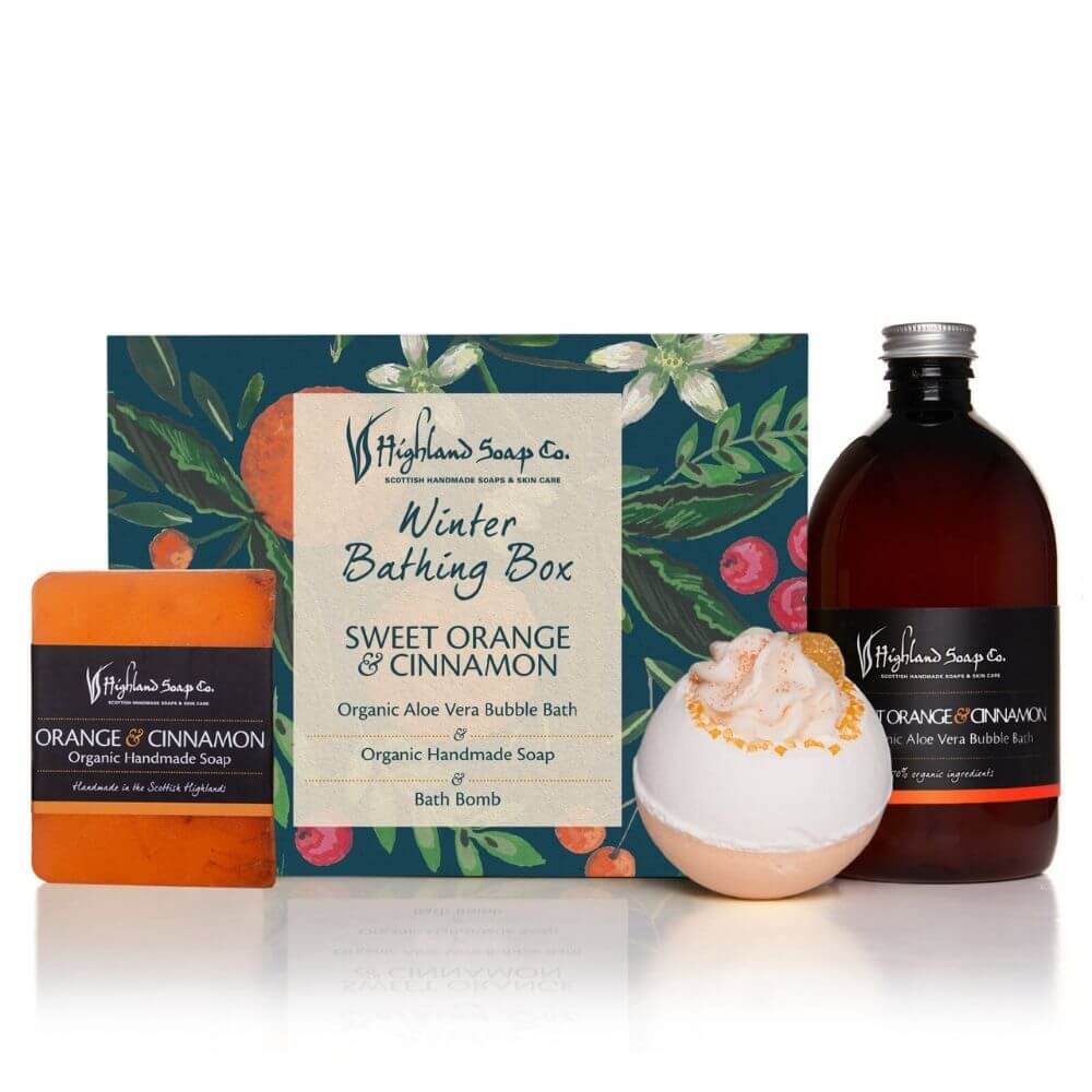 Sweet-Oranngs-Cinnamon-bathing-boxc-1 Sweet Orange & Cinnamon Bad Cadeau Box - badschuim zeep en badbal