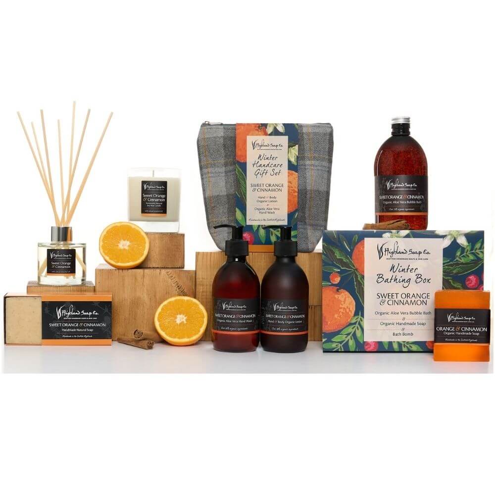 Sweet-Oranngs-Cinnamon-complete-lijn sweet orange cinnamon complete lijn producten highland soap company