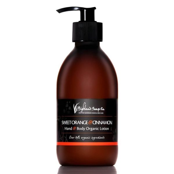 sweet orange cinnamon hand body lotion 300ml biologisch the highland soap company