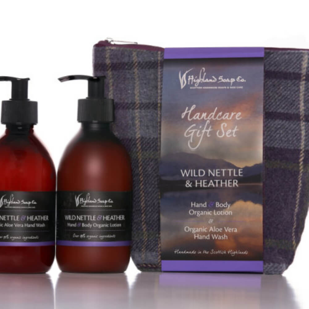 handverzorgingsset wild nettle heather handzeep lotion