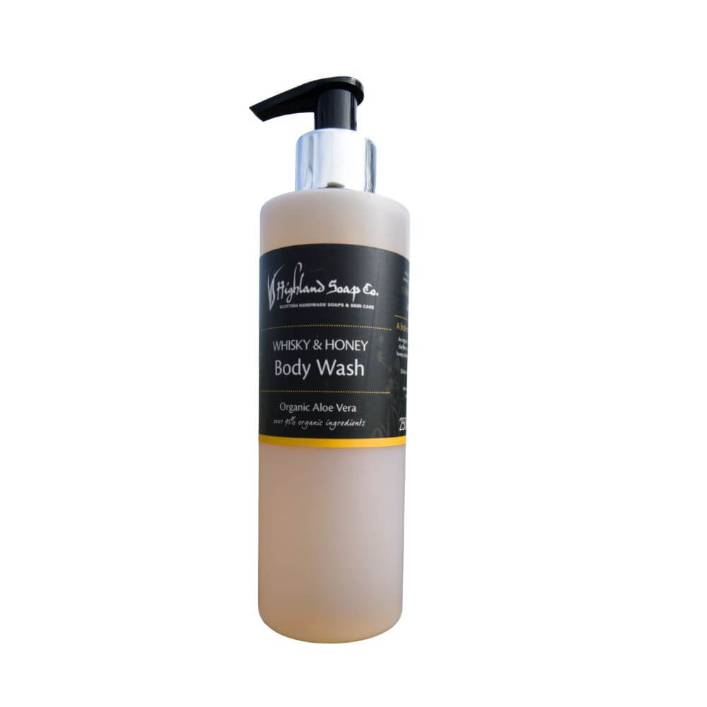 Whisky-Honey-Bodywash whisky honey douchegel body wash 250ml biologisch the highland soap company