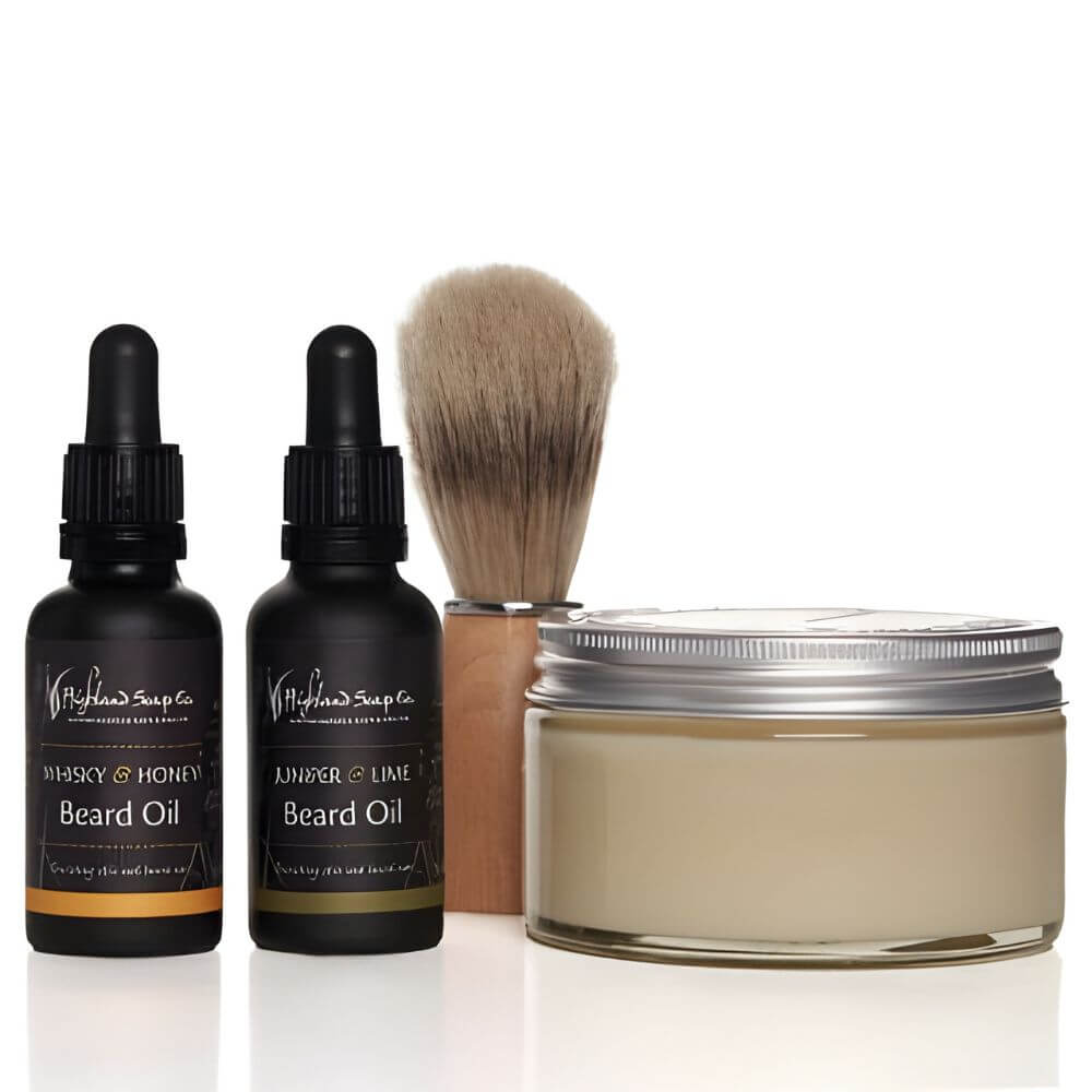 Whisky-Honey-beardoil-s-met-scheerzeep whisky honey baard olie met scheerzeep highland soap company