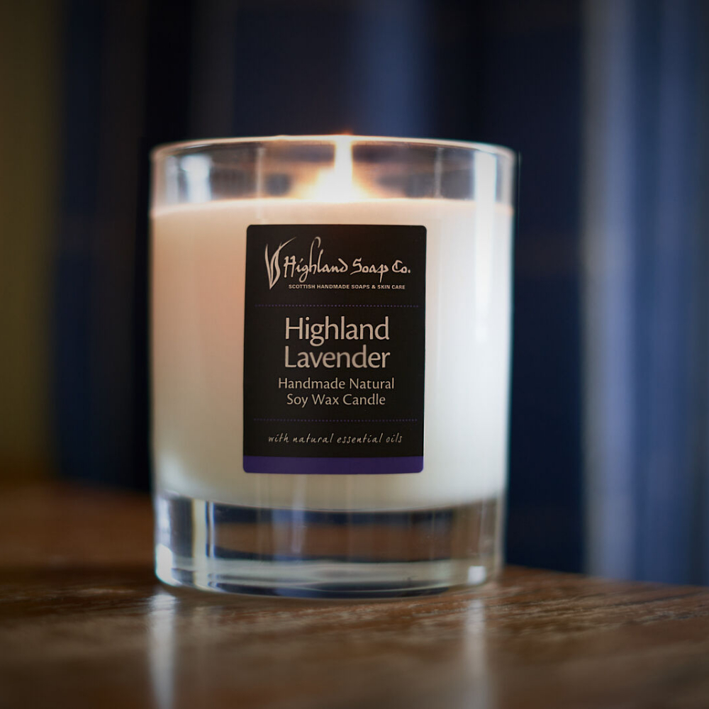 dfg highland lavender geurkaars brandend sfeer highland soap company