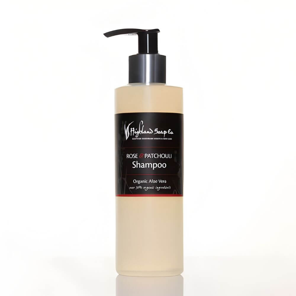 rose patchouli shampoo 250ml biologisch the highland soap company