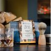 whisky-honey-shaving-set-fireplace scheerset whisky honey scheerzeep kwast tartantas open haard