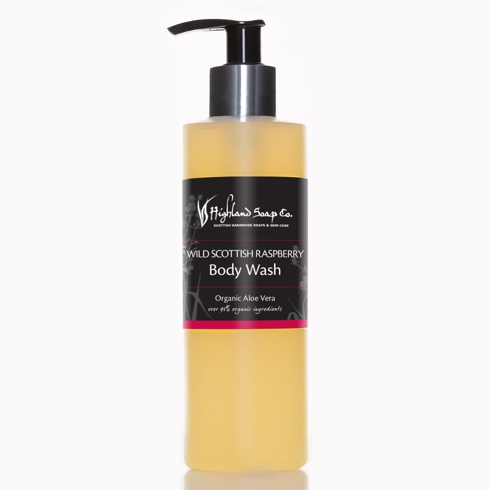 wild-scottish-raspberry-bodywash wild scottish raspberry douchegel body wash 250ml biologisch the highland soap company