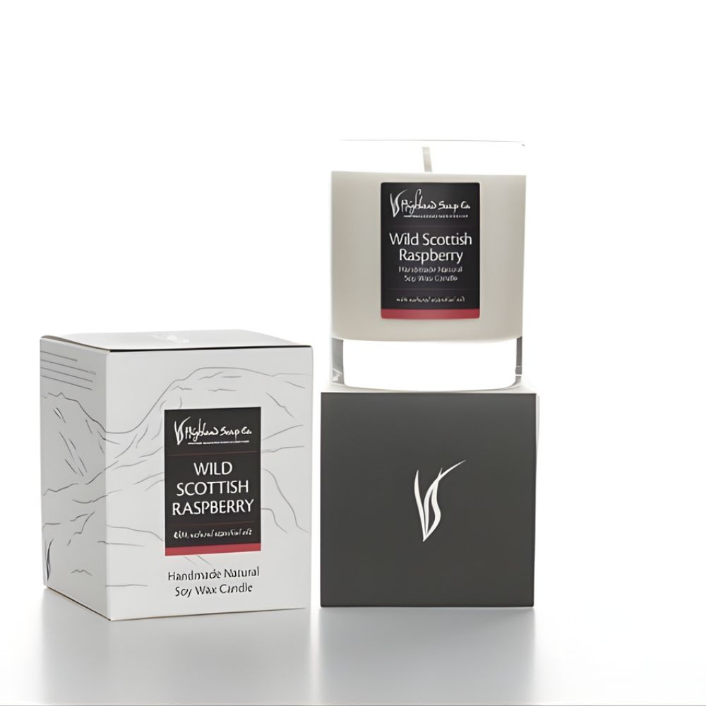 wild scottish raspberry geurkaars sojawas the highland soap company