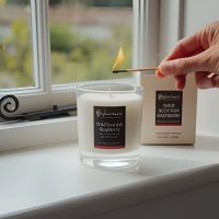 wild scottish raspberry geurkaars brandend vensterbank highland soap company