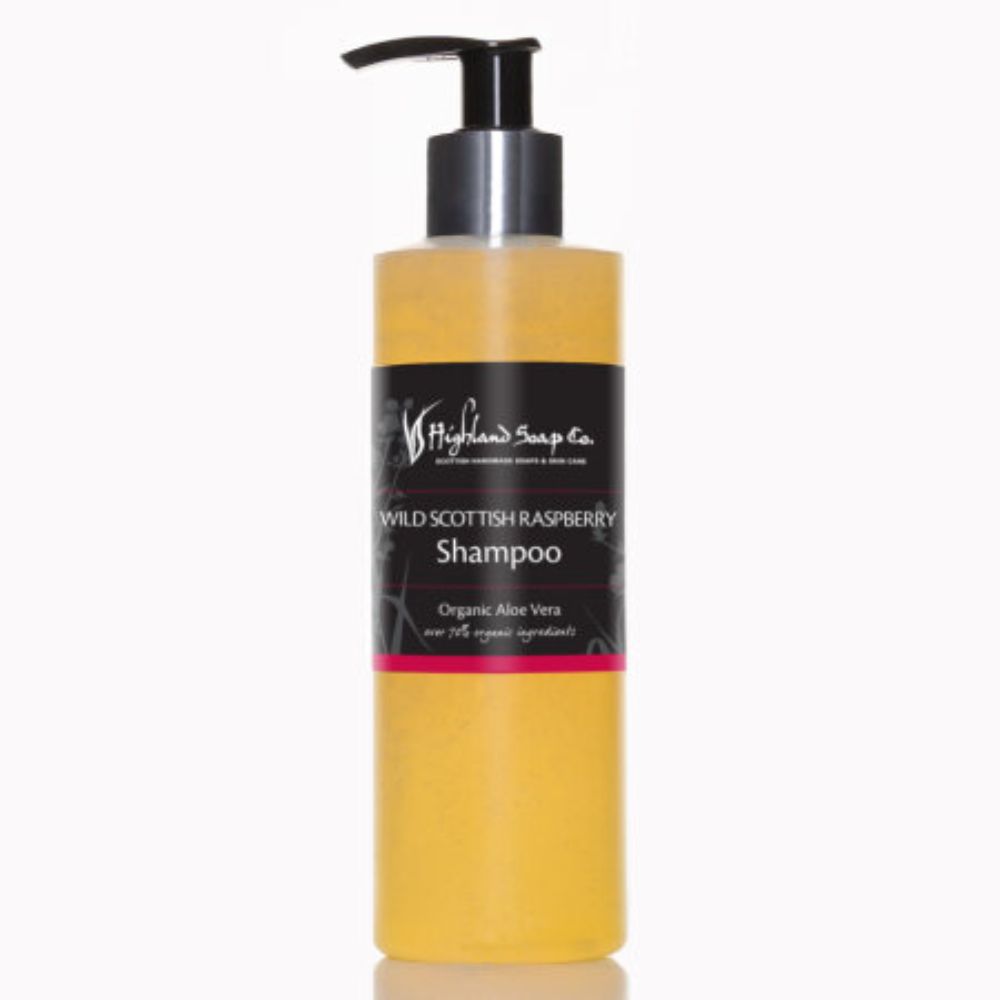wild-scottish-raspberry-shampoo- wild scottish raspberry shampoo 250ml biologisch the highland soap company