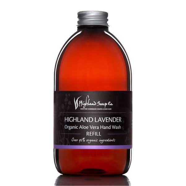Highland Lavender navulling handzeep 1 liter van The Highland Soap Company op een witte achtergrond