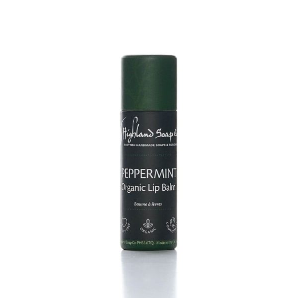 Peppermint lippenbalsem 12 ml van The Highland Soap Company op een witte achtergrond