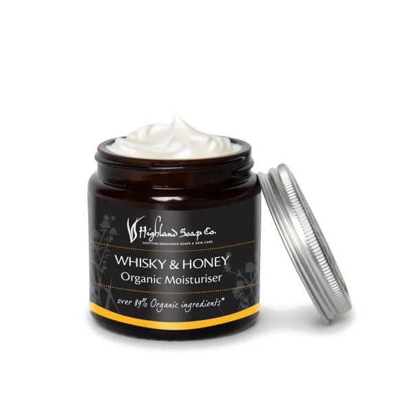 Whisky & Honey Hand & Body Cream 120 ml, open pot met deksel – wit Whisky & Honey Hand & Body Cream 120 ml, open pot met deksel, van The Highland Soap Company op een witte achtergrond