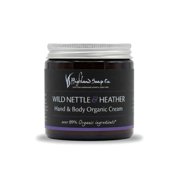 Wild Nettle & Heather Hand & Body Cream 120 ml van The Highland Soap Company op een witte achtergrond