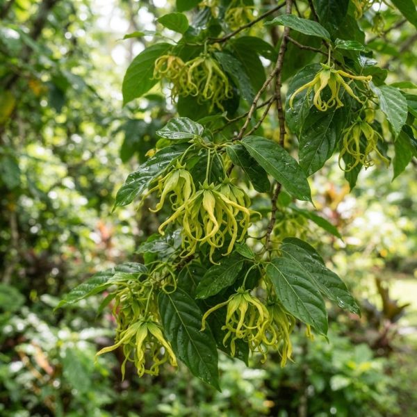 Hangende ylang-ylangbloemen