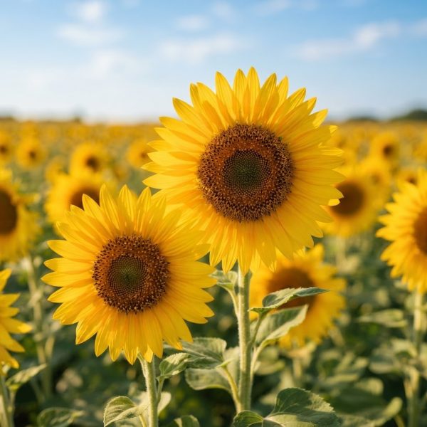 Bloeiende zonnebloemen